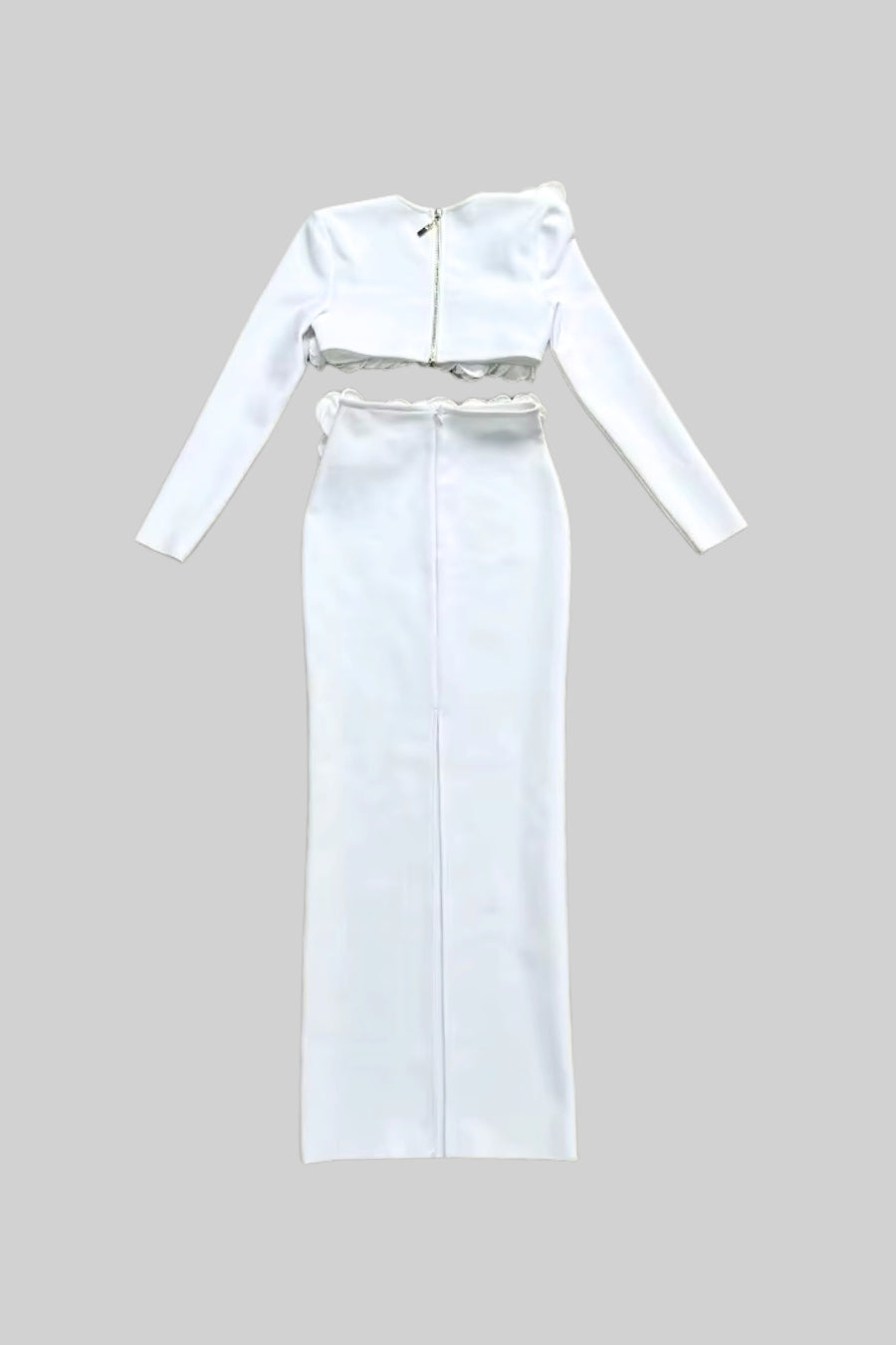 İki Parçalı Çiçek Detaylı Üst ve Maksi Etek