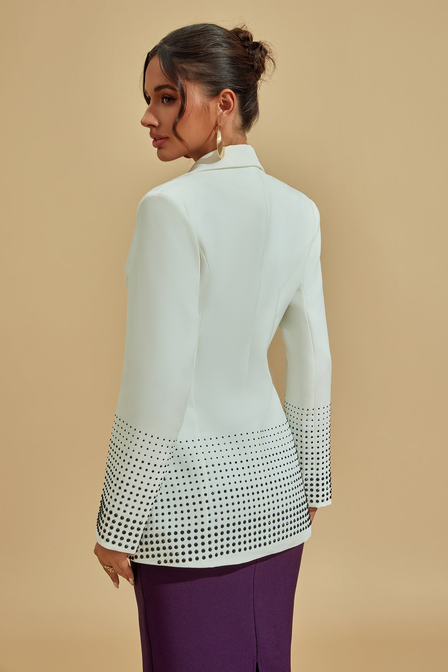 Beyaz Süslemeli Blazer