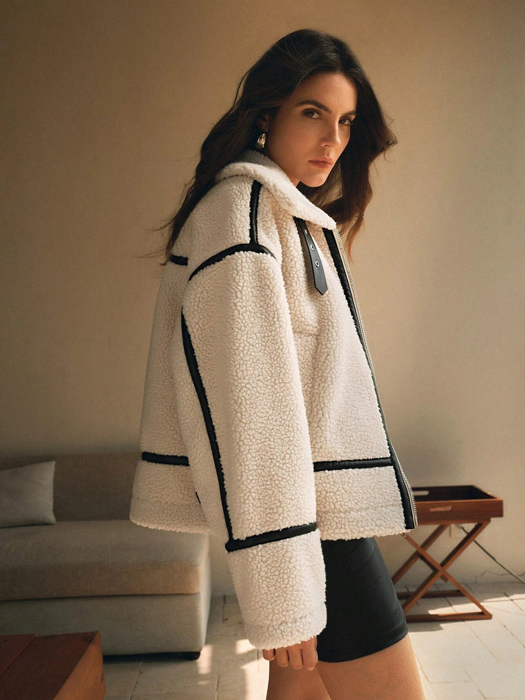 Suni Kürk Detaylı Ceket