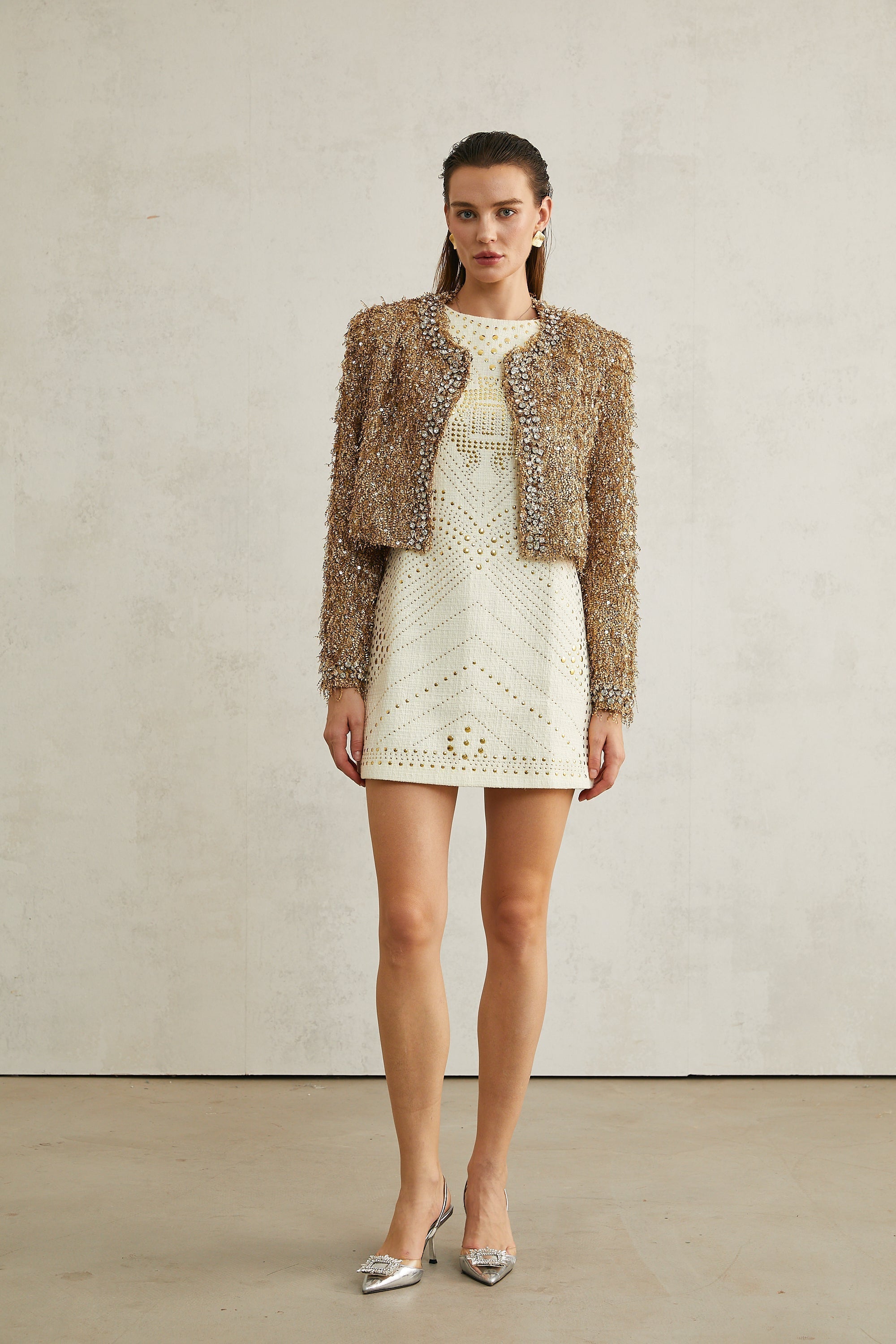 Bérénice Kristal Süslemeli Püsküllü Ceket