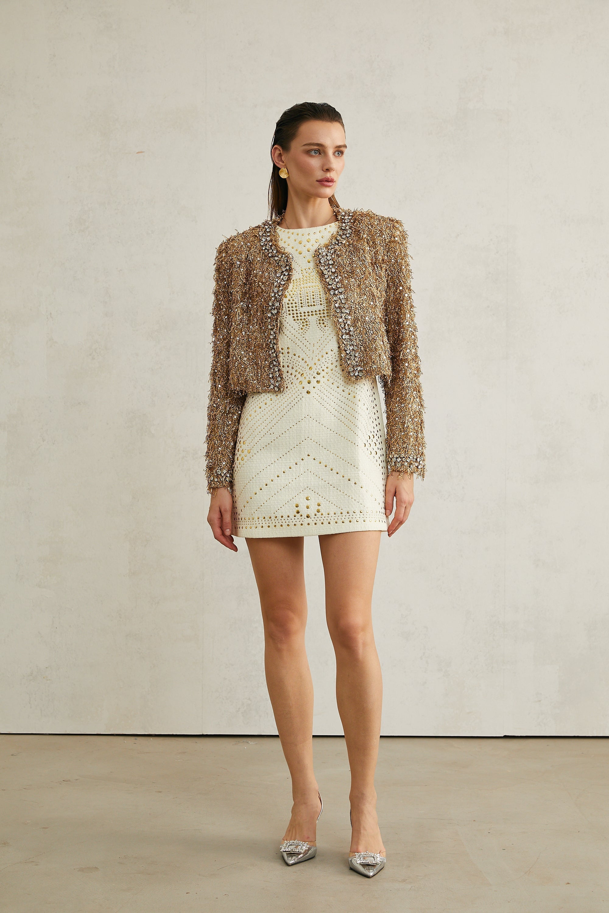 Bérénice Kristal Süslemeli Püsküllü Ceket