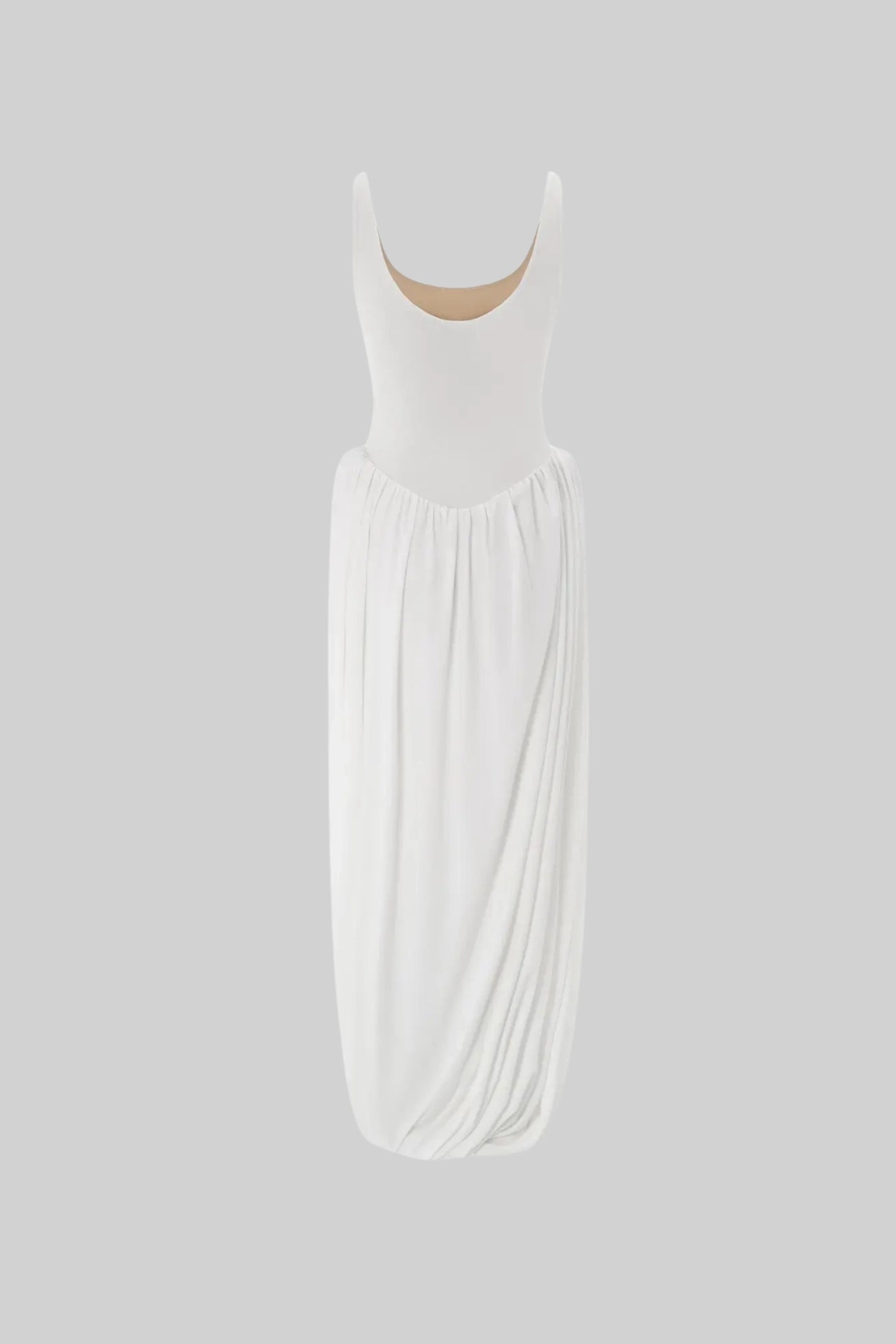 Yandan Yırtmaçlı Drapeli Maksi Elbise