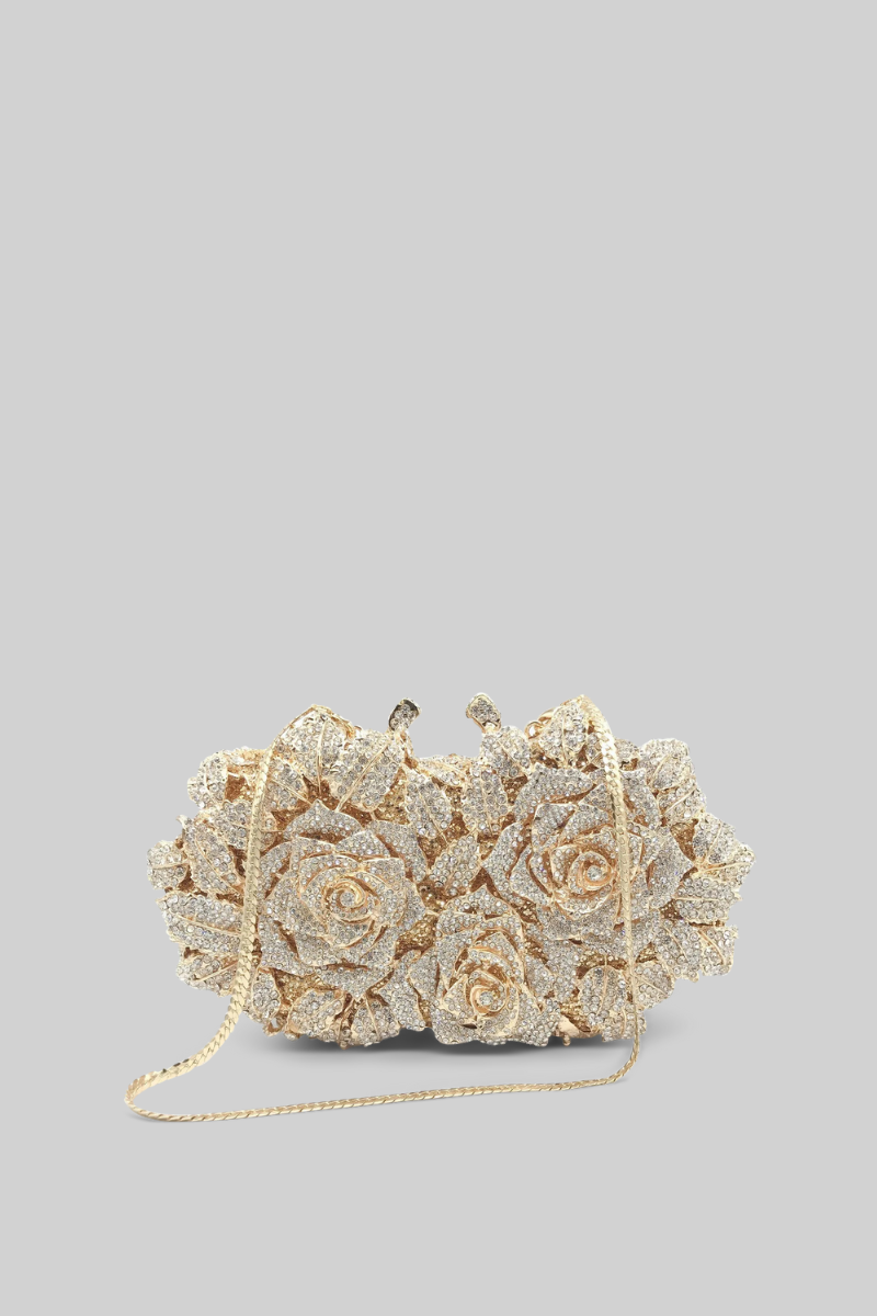 Kristal süslemeli Clutch Çanta