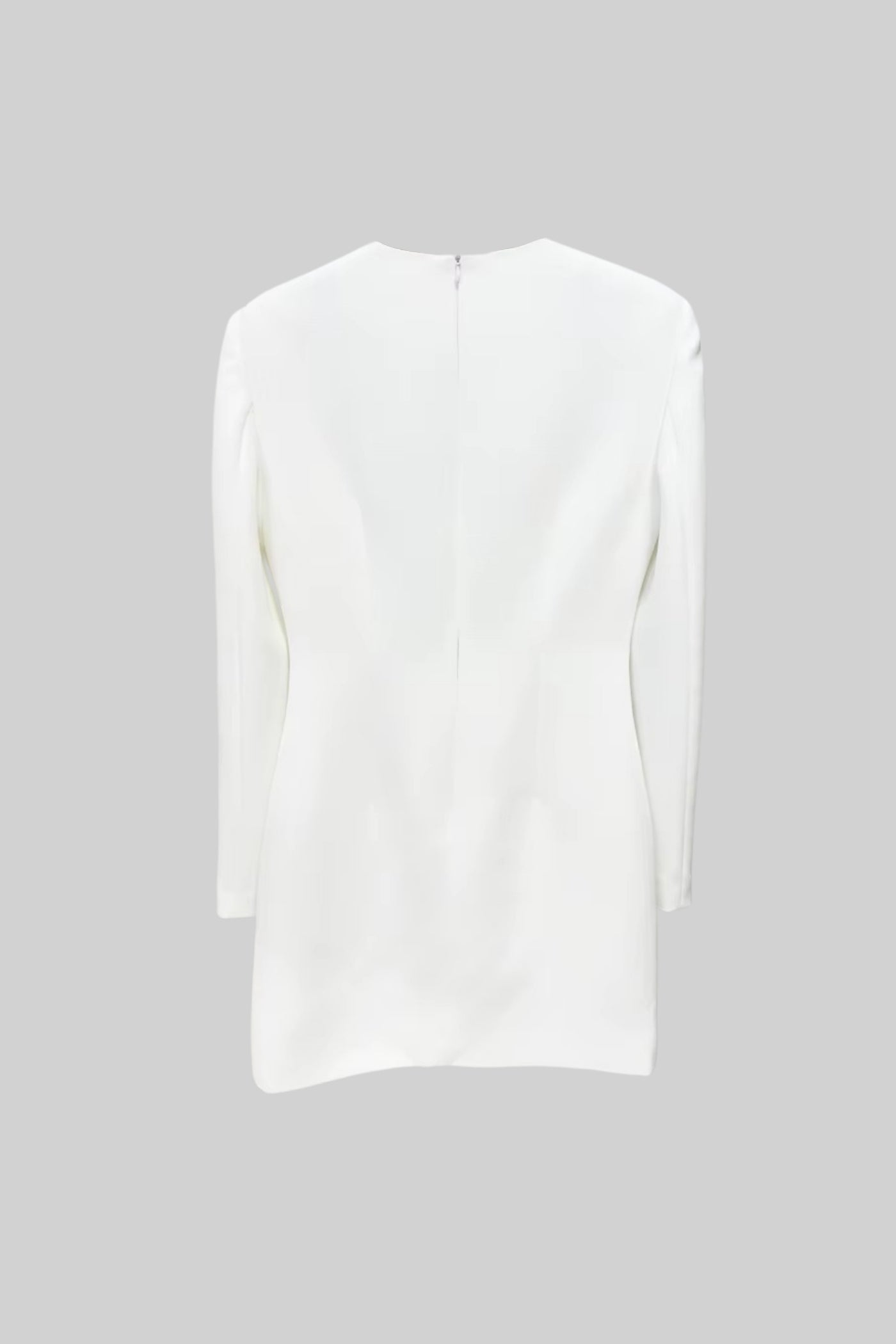 Beyaz Uzun Kollu Mini Elbise