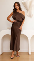 Prudence Maxi Elbise - Kahverengi