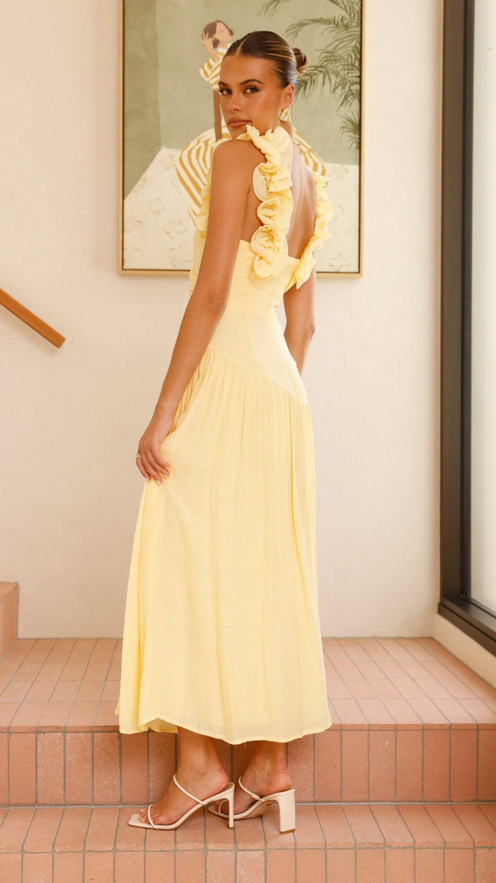 Alma Maxi Elbise - Sarı