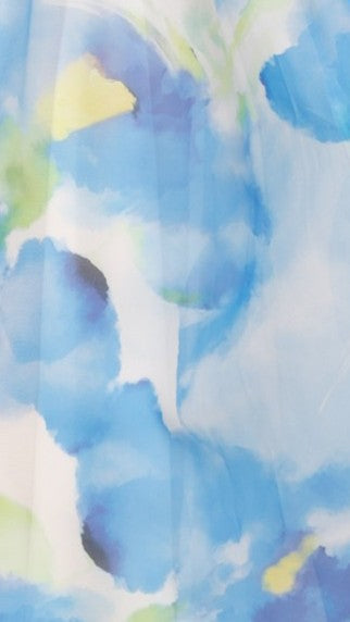 Amberose Maxi Elbise - Mavi/Yeşil