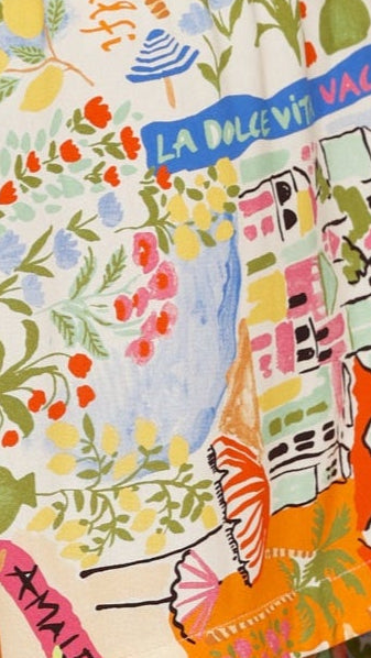 Tahn Maxi Elbise - La Dolce Vita Baskı