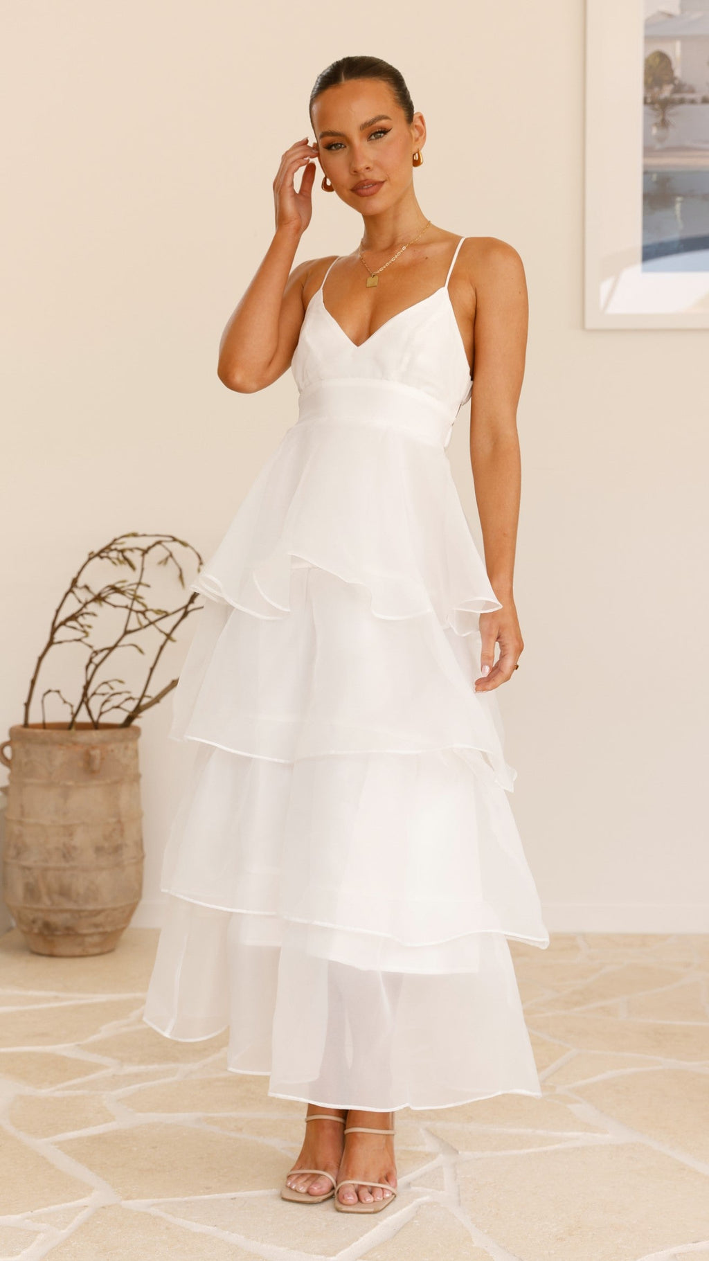 Shayla Maxi Elbise - Beyaz