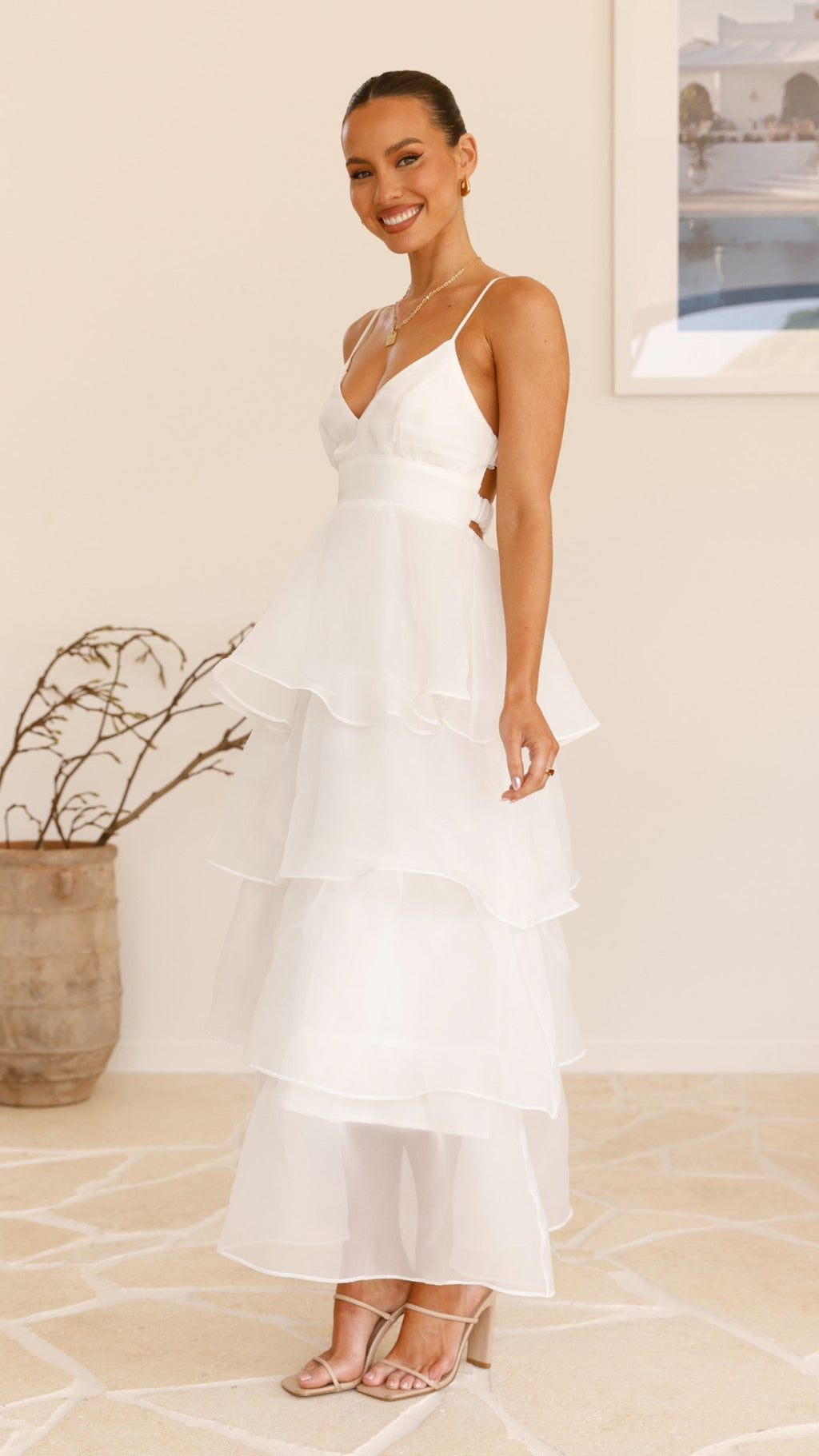 Shayla Maxi Elbise - Beyaz