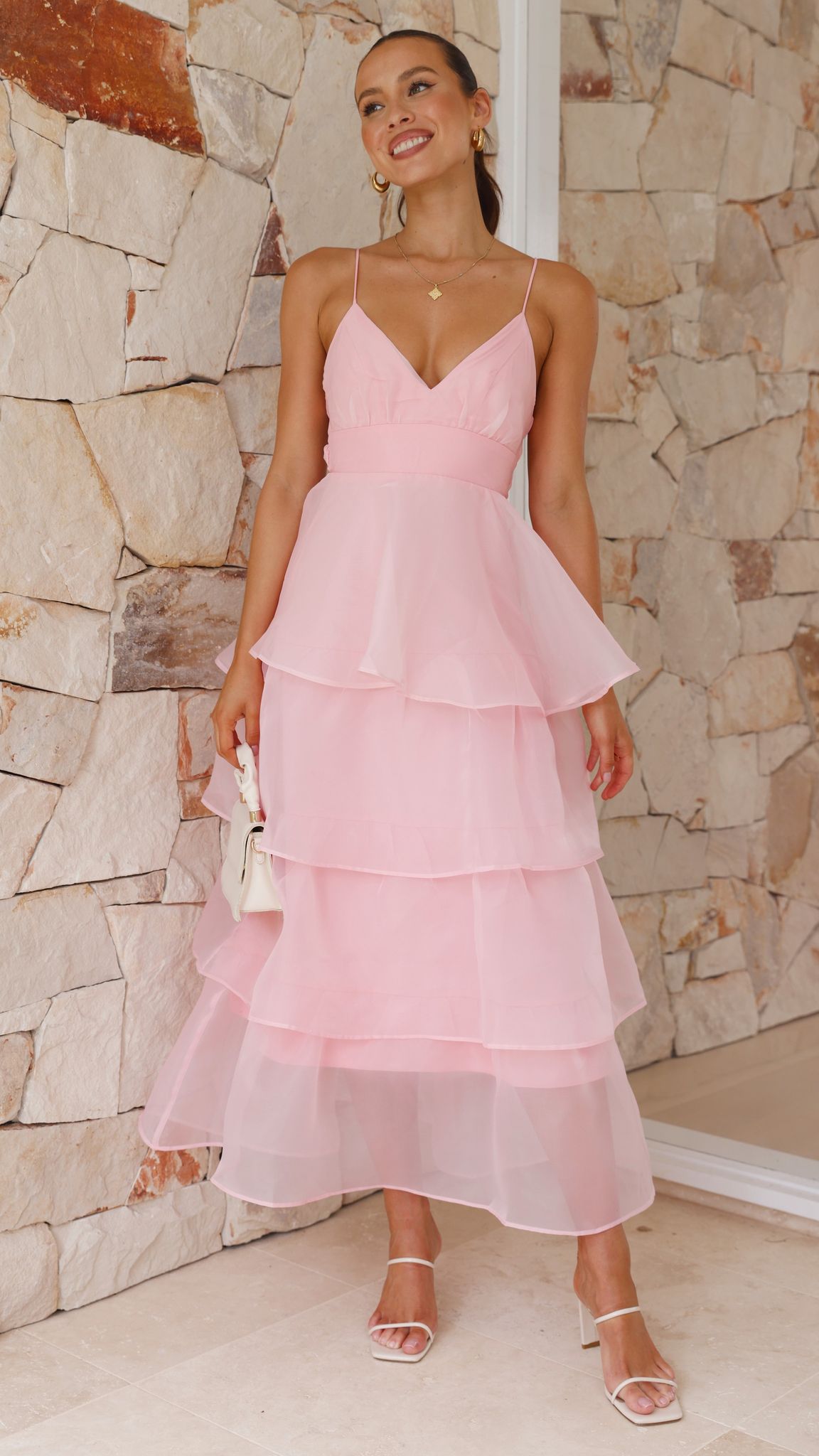 Shayla Maxi Elbise - Pembe