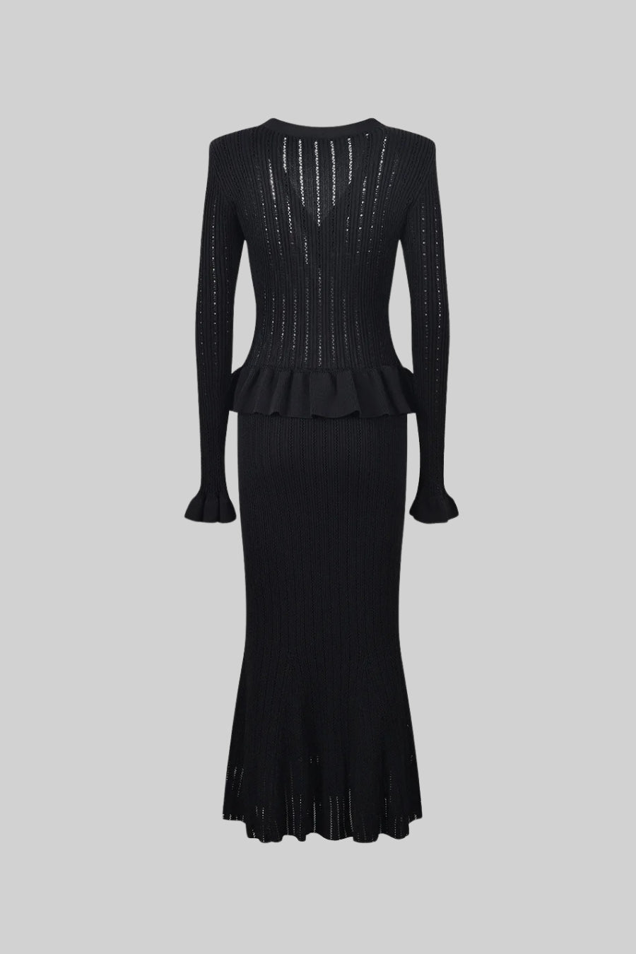 Fırfırlı Ceket & Kloş Etek Örgü Eşleştirme Seti