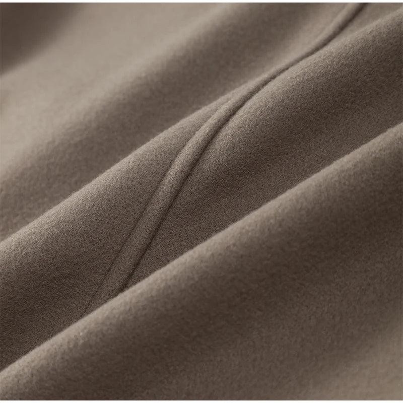 Oversized Yün Karışımı Kruvaze Kaban