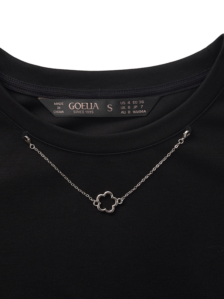 Çıkarılabilir Kolye Detaylı Triko Kadın Mini Elbise