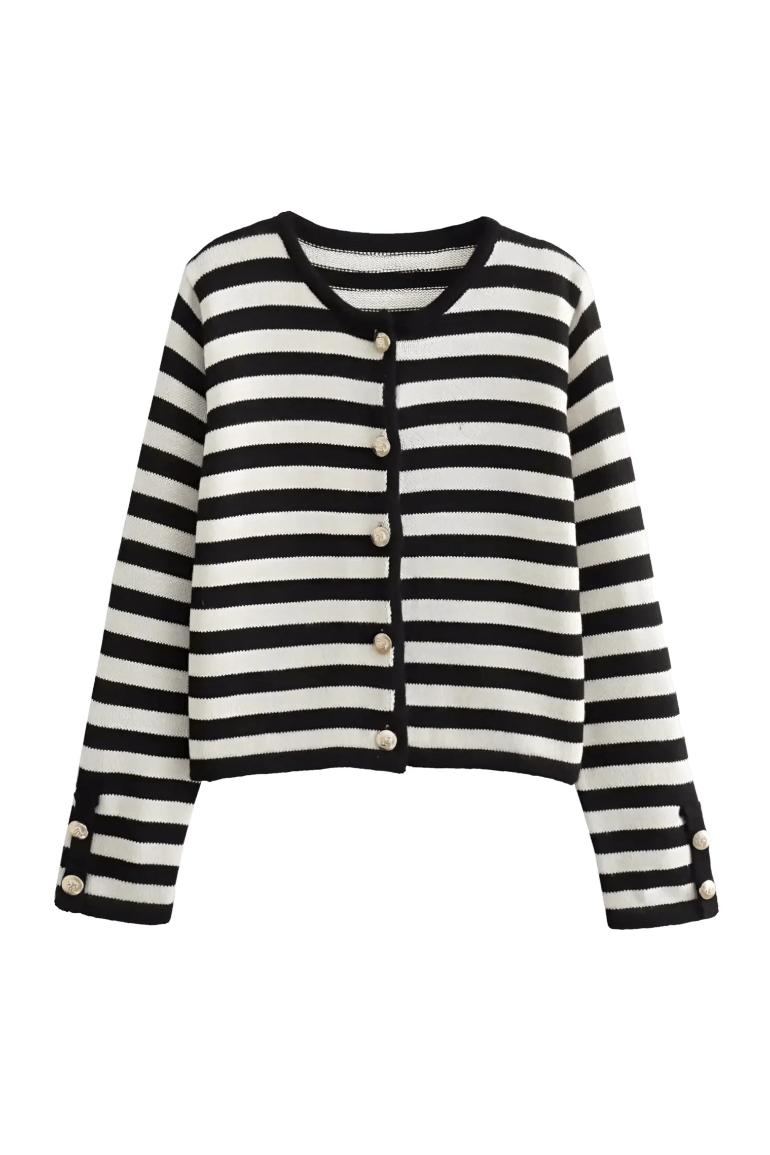 Çizgili Düşük Omuz Uzun Kollu Hırka