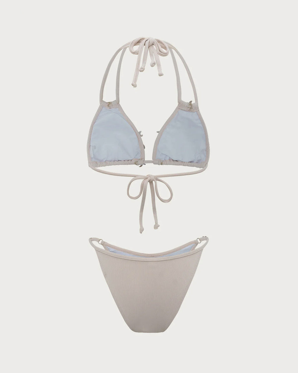 Beyaz Kabuk Süslemeli Bikini Takımı