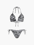 Zebra Çizgili Üçgen Bikini Takımı