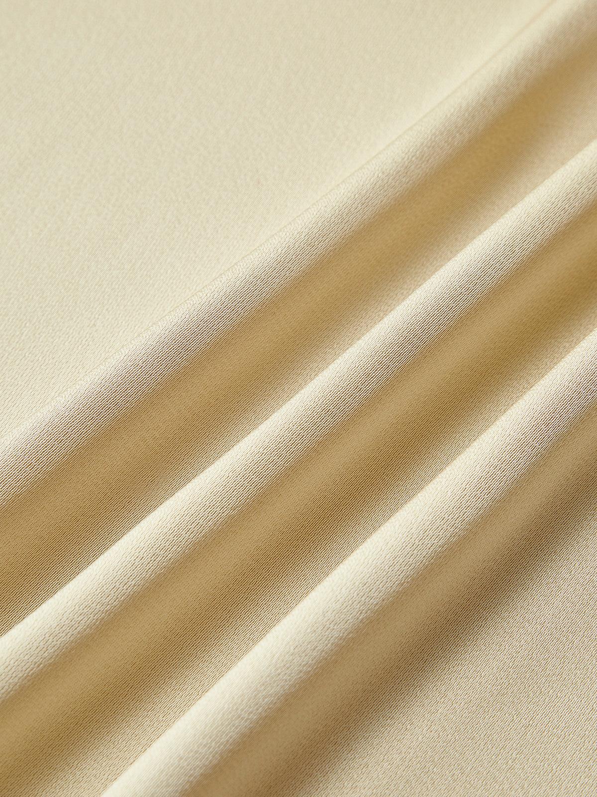 Sırt Dekolteli Sarı Askılı Maxi Elbise