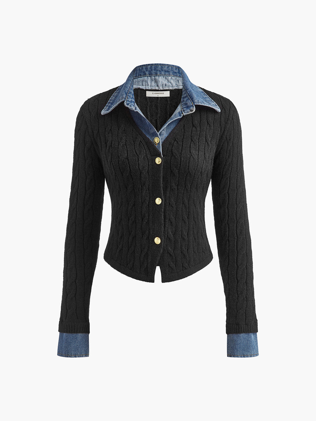 Panel Yaka Göğüslü İnce Hırka