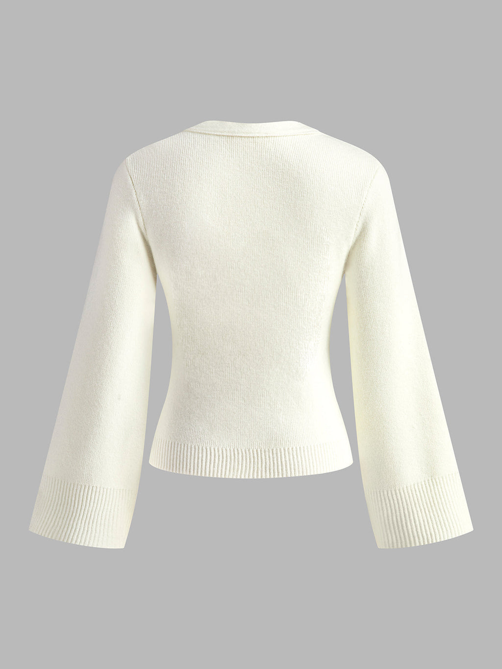 V Yaka Yırtmaçlı Düğmeli Hırka