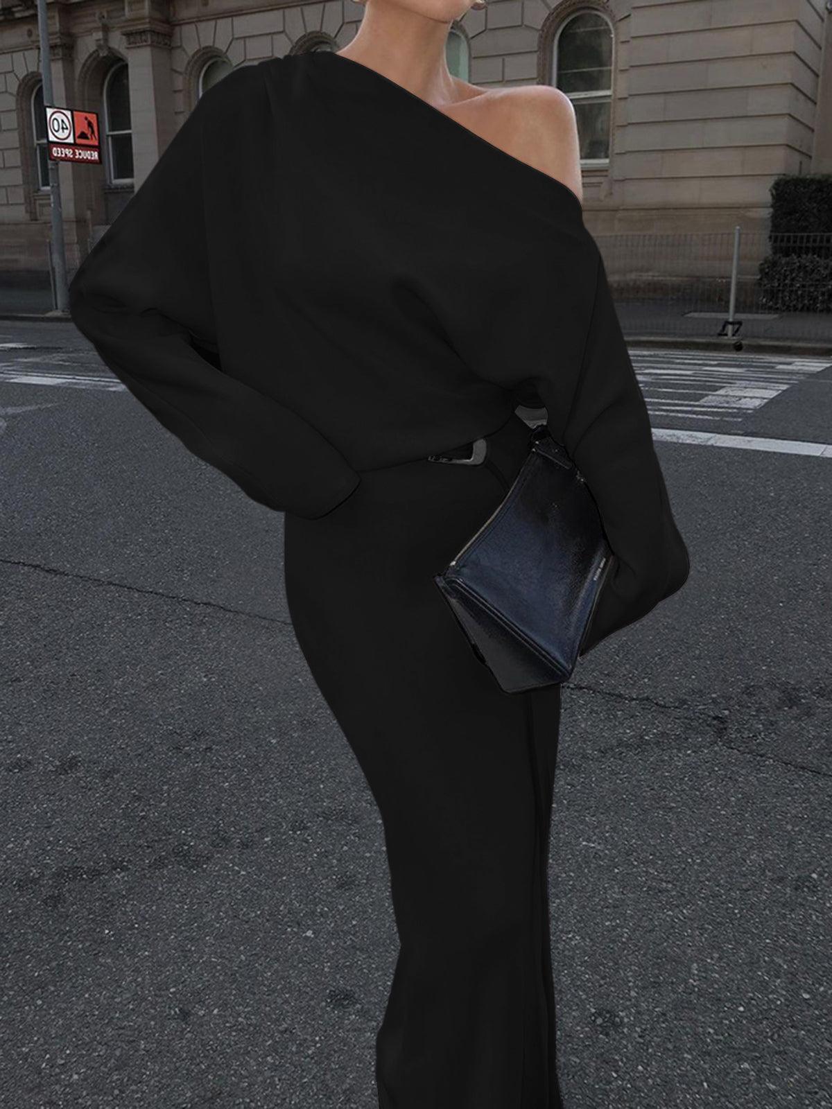 Tek Omuz Beyaz Maxi Elbise