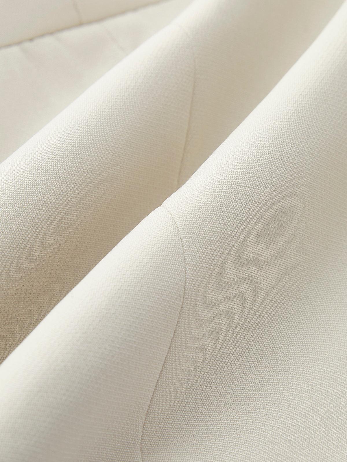 Altın Gül Düğme Detaylı Krem Renk Blazer Ceket