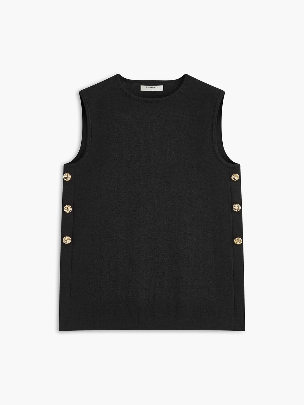 Şık Metal Aksesuarlı Kolsuz Kazak Yeleği