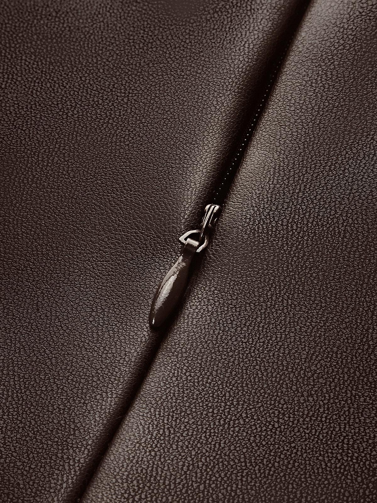 Suni Deri Skinny Askılı Elbise