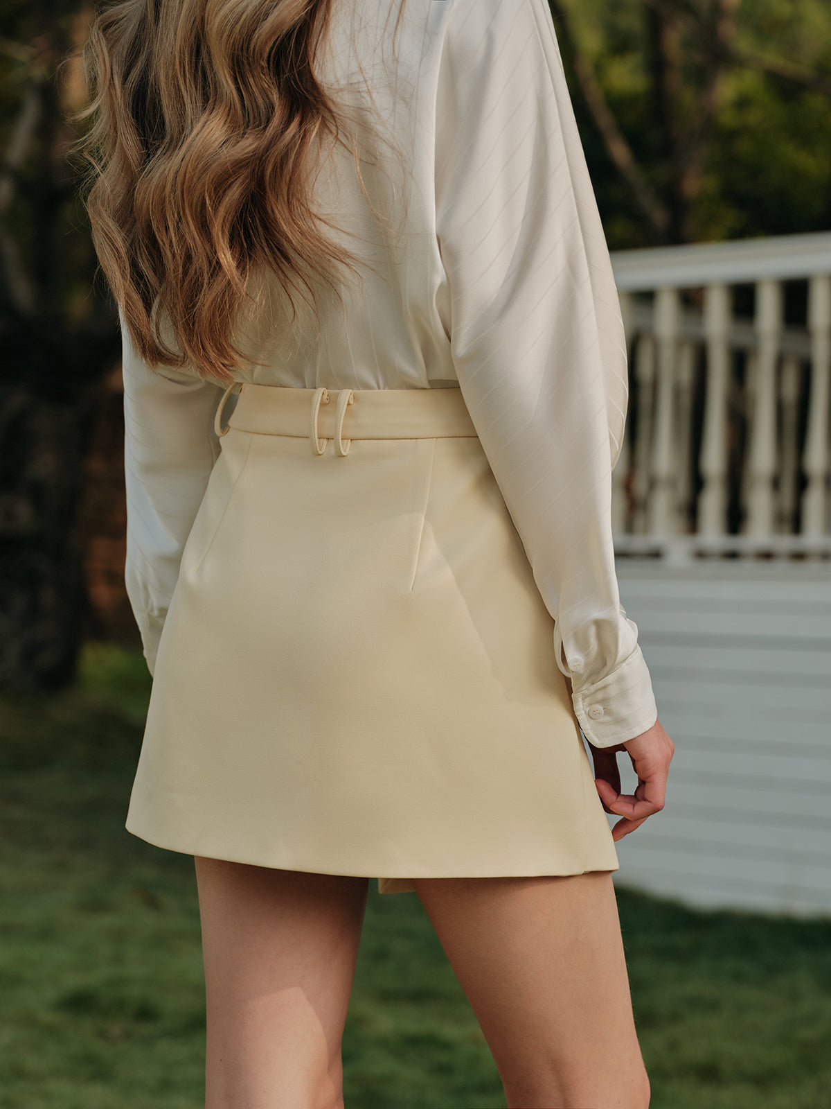 Şık Asimetrik Yüksek Bel Sarma Etek