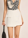 Şık Düğme Detaylı Kısa Etek