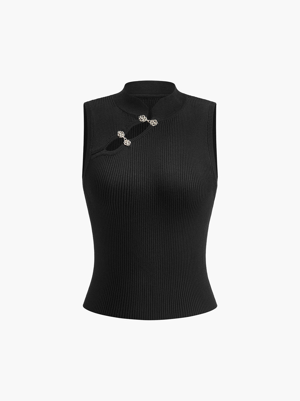 Şık Metal Düğme İşlemeli Kazak Yeleği