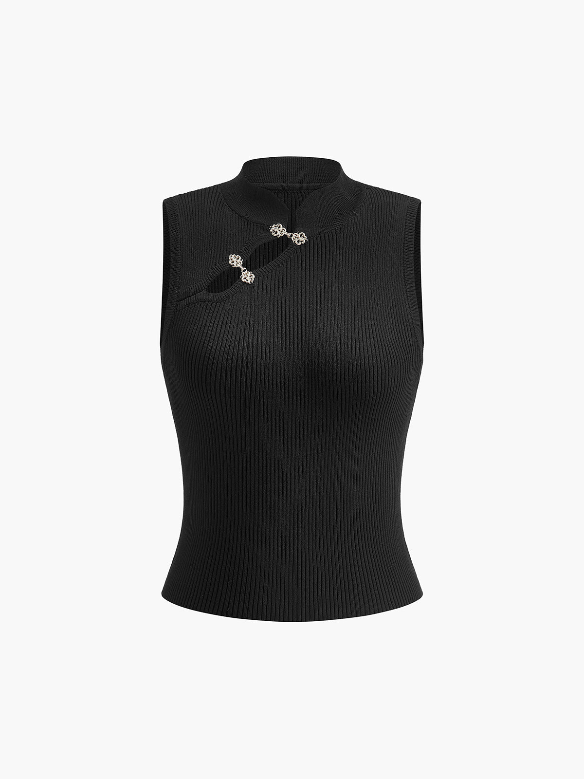 Şık Metal Düğme İşlemeli Kazak Yeleği