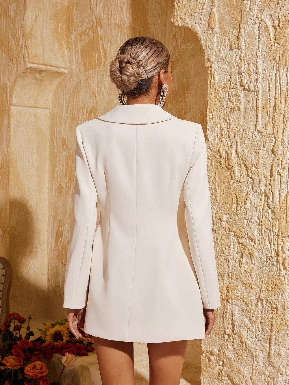 Lotta Uzun Kollu Düğmeli Çiçekli Blazer