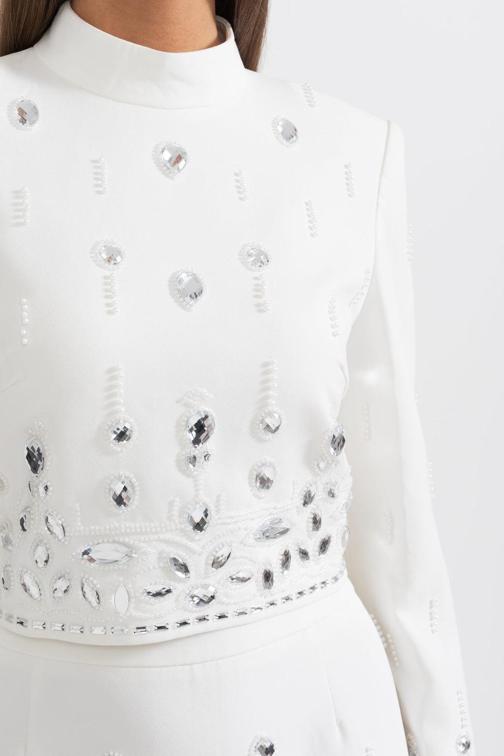 Elmas Süslemeli Maksi Etekli Set