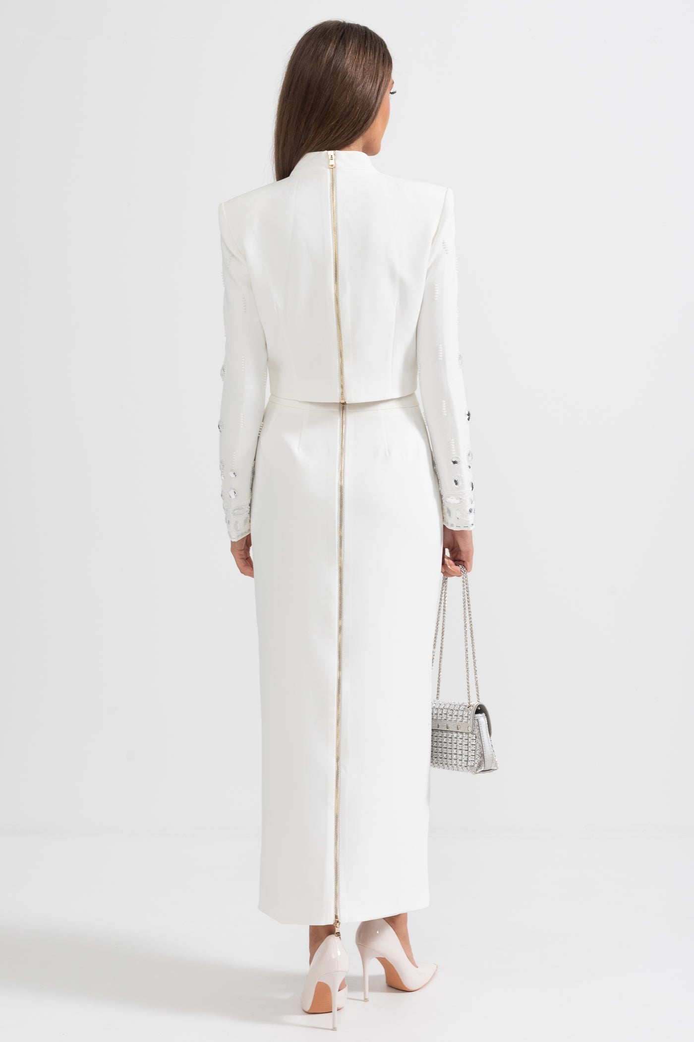 Elmas Süslemeli Maksi Etekli Set