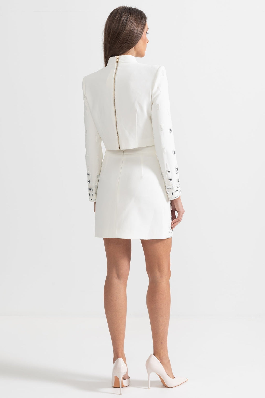 Elmas Süslemeli Mini Etekli Co-Ord