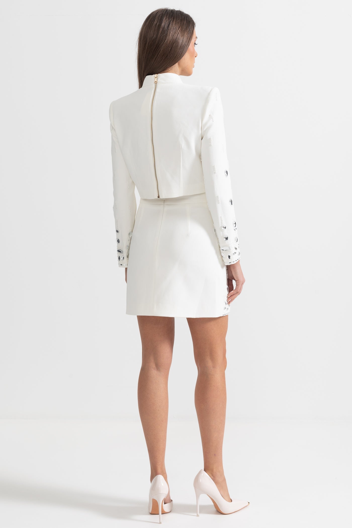 Elmas Süslemeli Mini Etekli Co-Ord