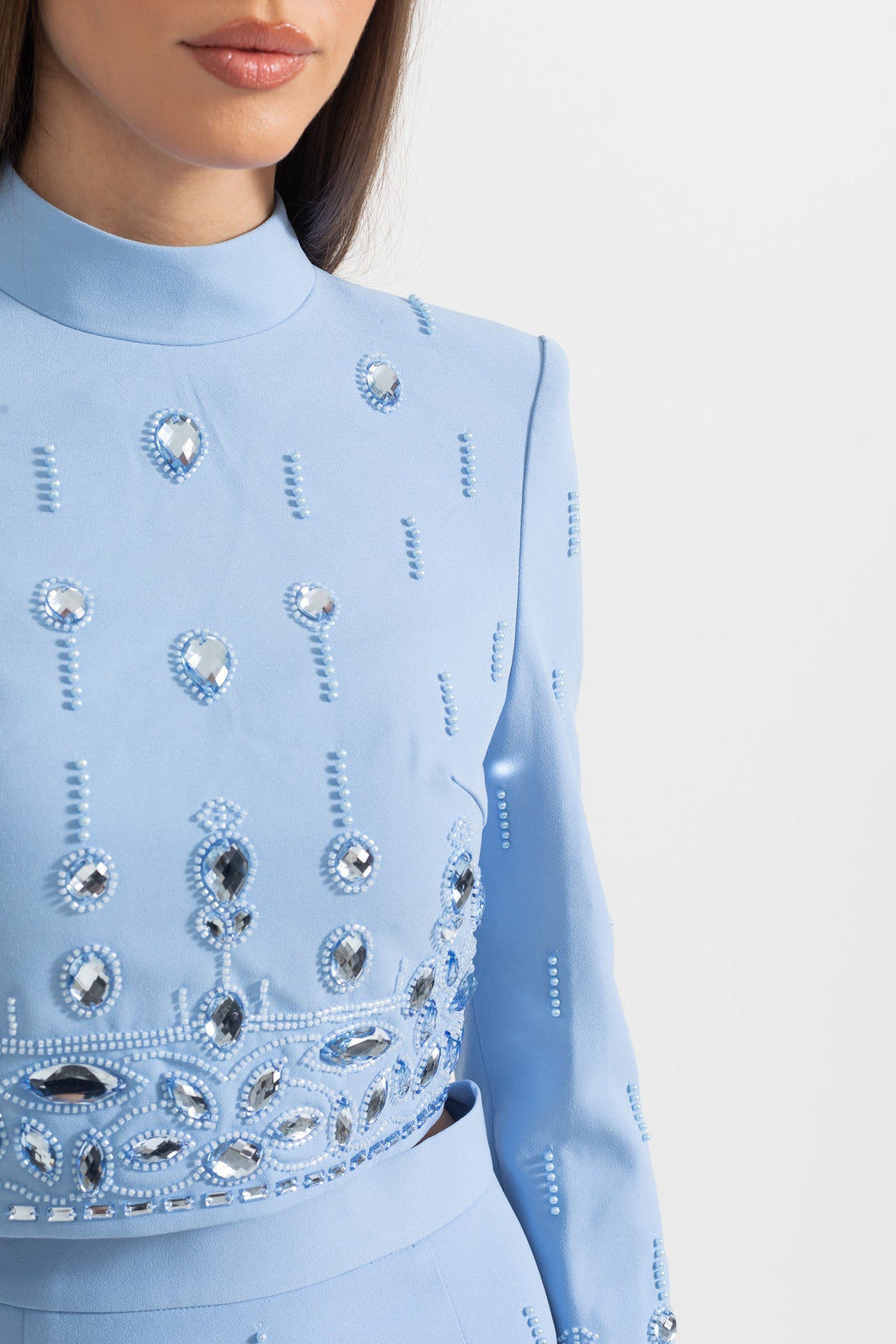 Elmas Süslemeli Mini Etekli Set