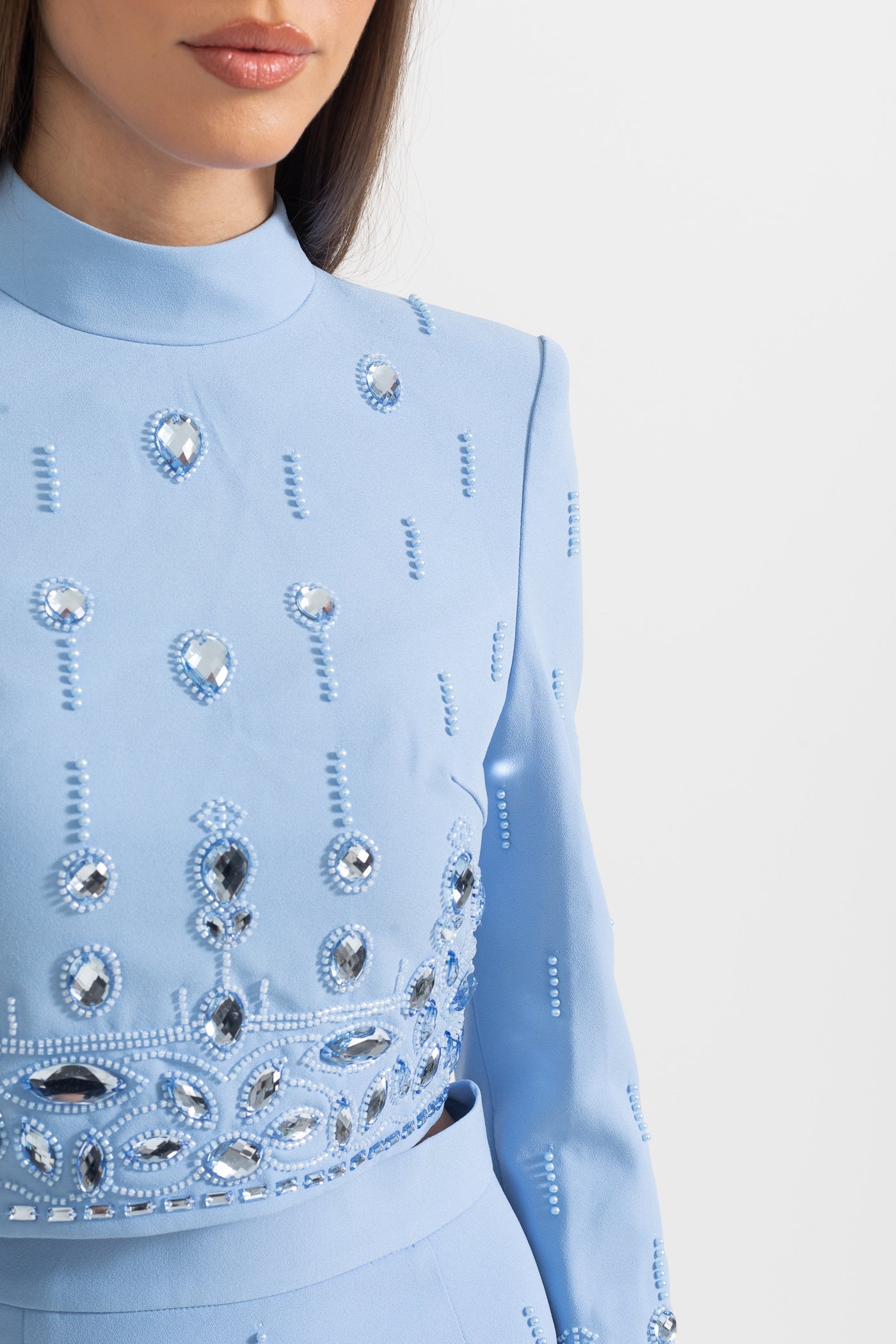 Elmas Süslemeli Mini Etekli Set