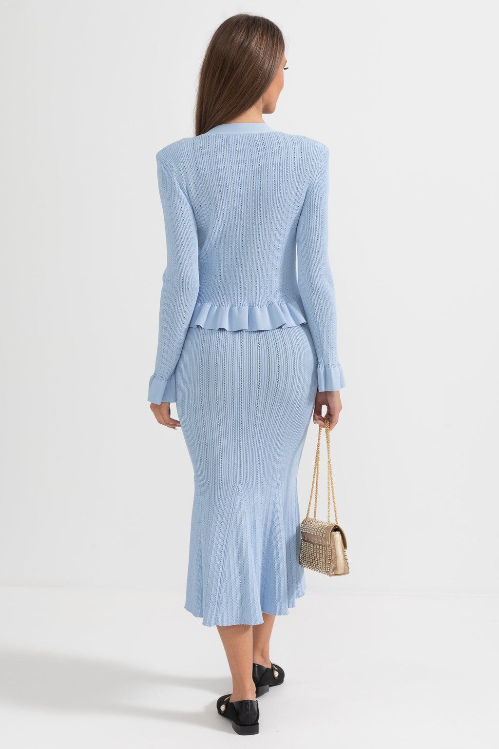 Fırfırlı Ceket & Kloş Etek Örgü Takım