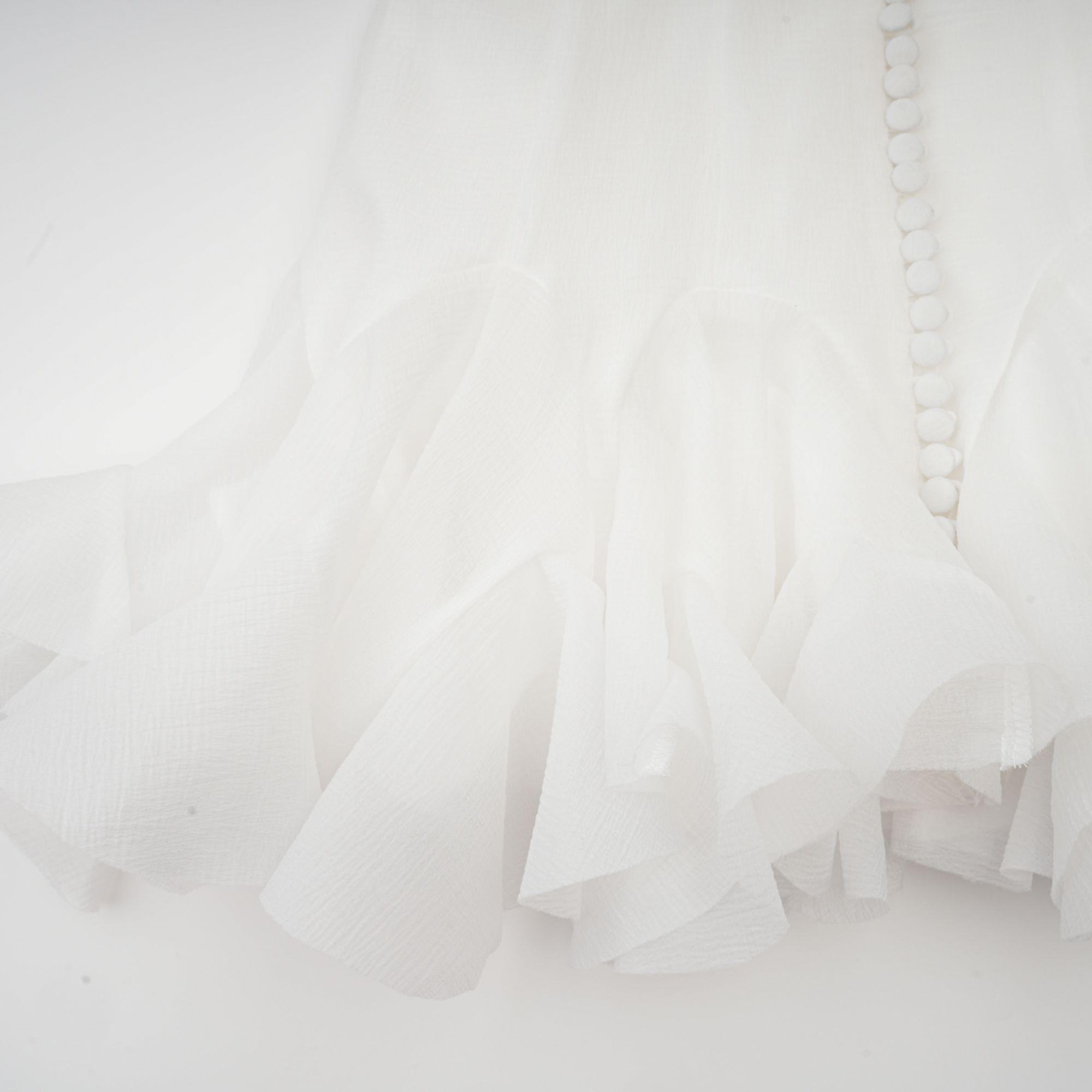 Aurora Fırfır Detaylı Beyaz Mini Elbise