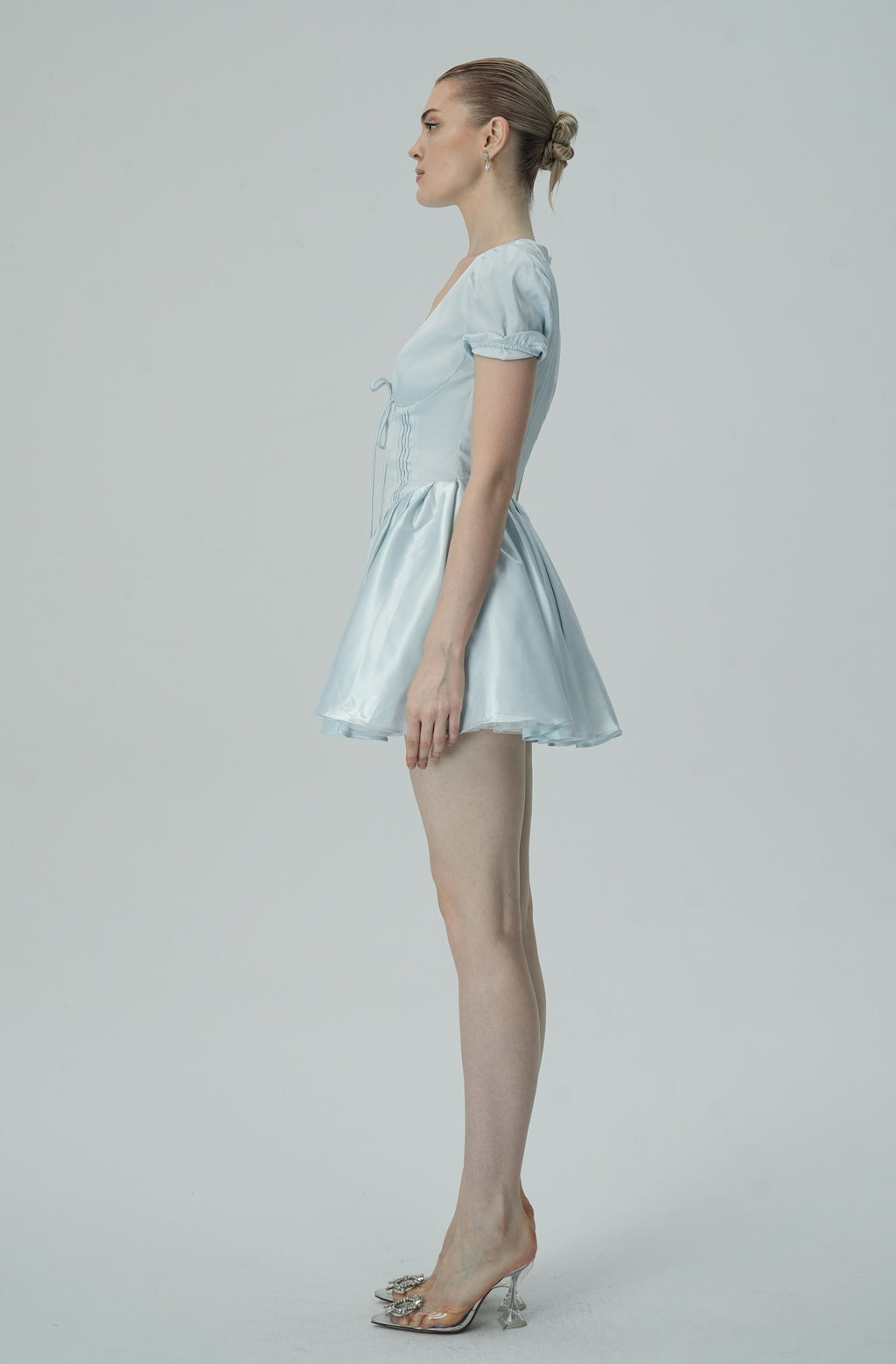 Şık Puf Kollu Mini Elbise