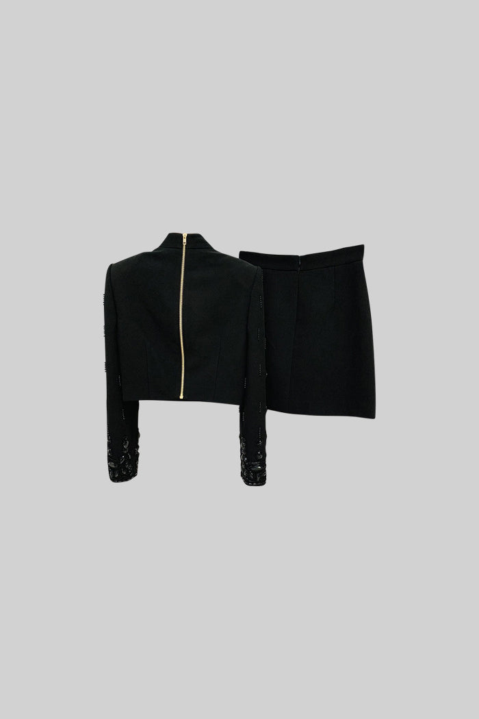 Elmas Süslemeli Mini Etekli Set