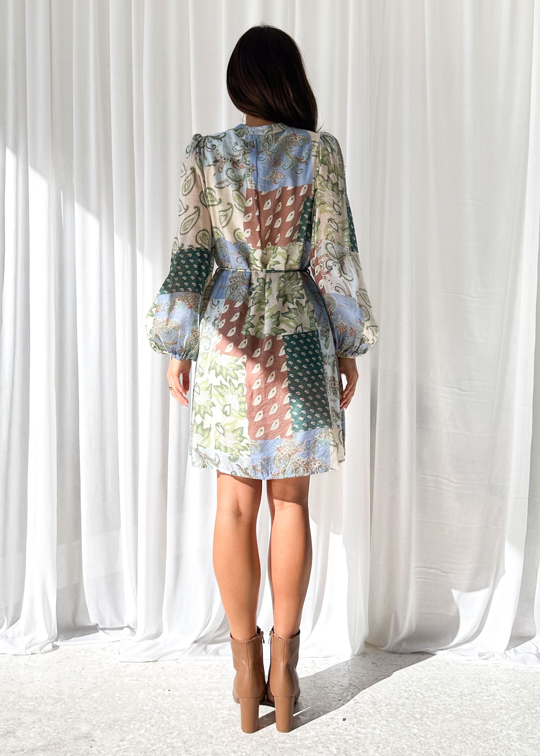 Baltimore Elbise - Kahverengi Paisley