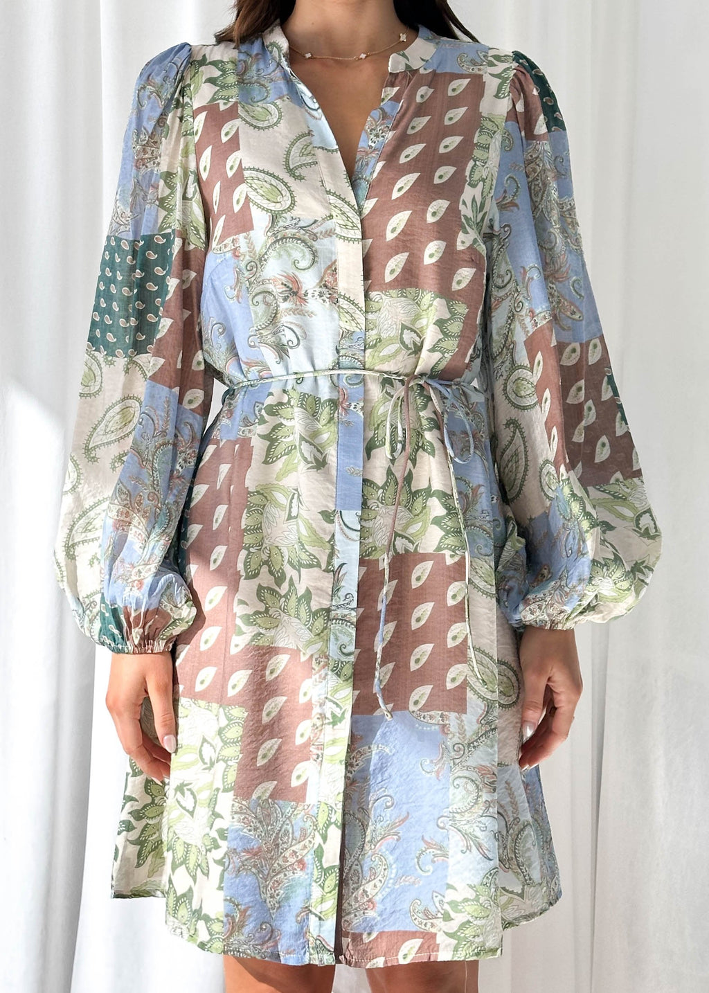 Baltimore Elbise - Kahverengi Paisley