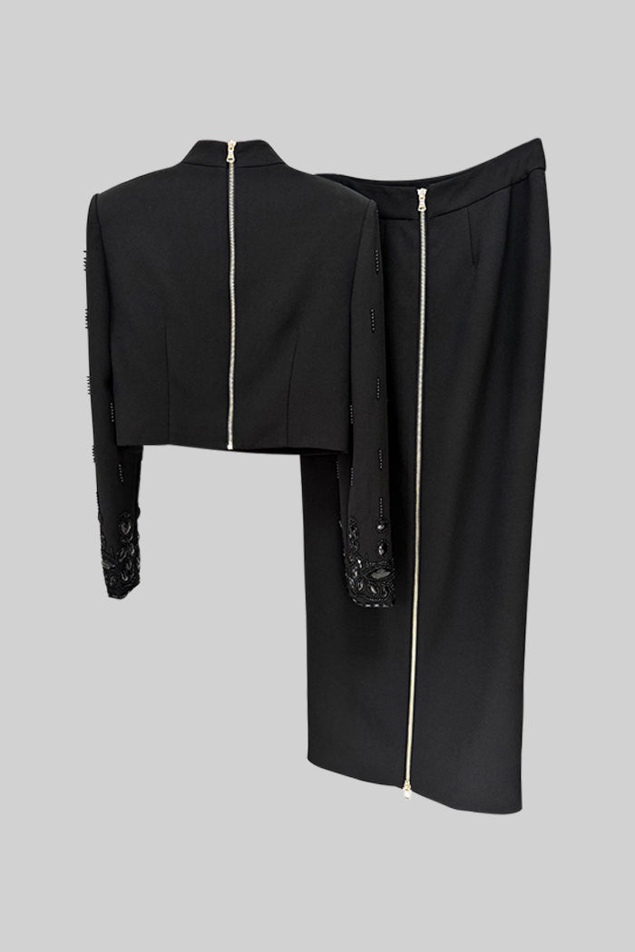 Elmas Süslemeli Maksi Etekli takım