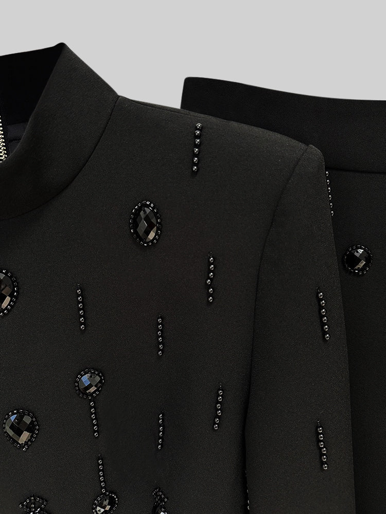 Elmas Süslemeli Maksi Etekli takım