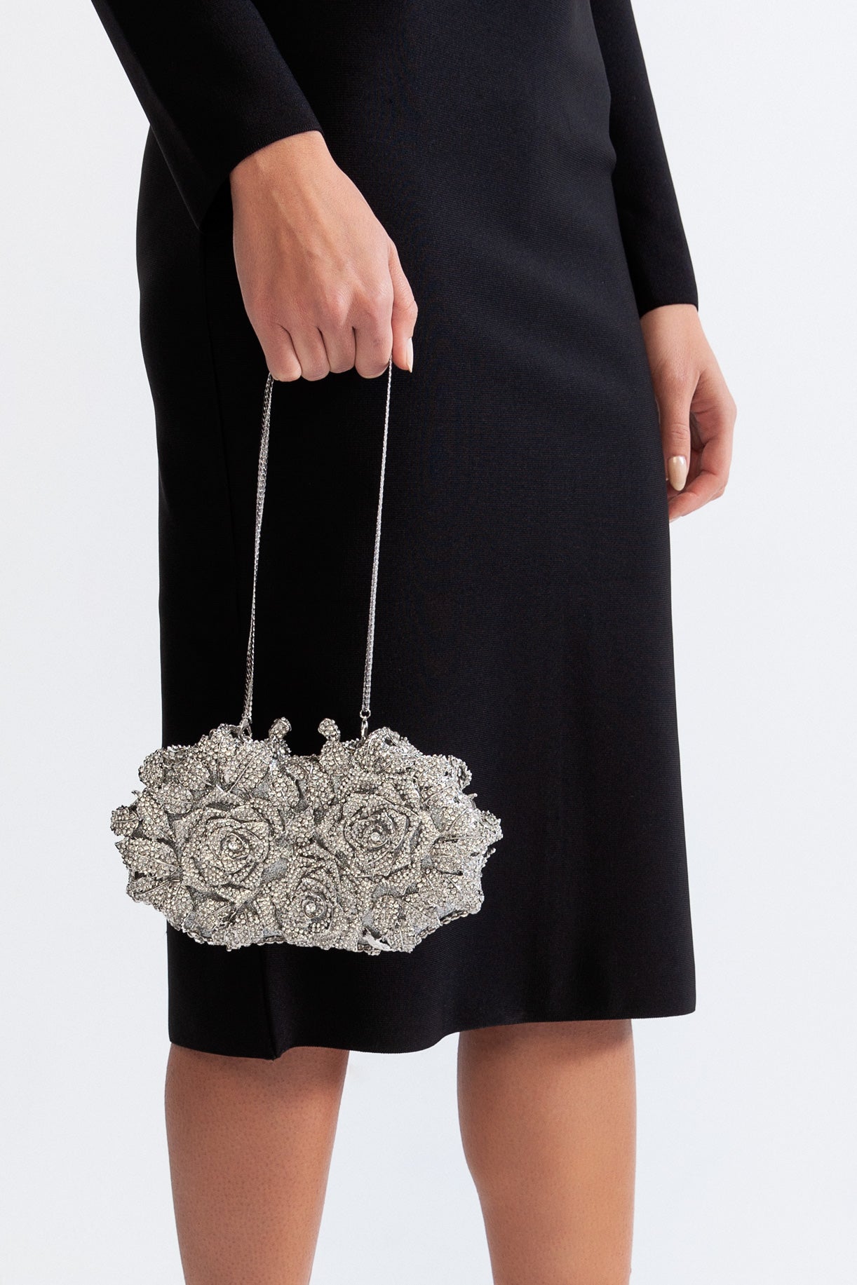 Kristal süslemeli Clutch Çanta