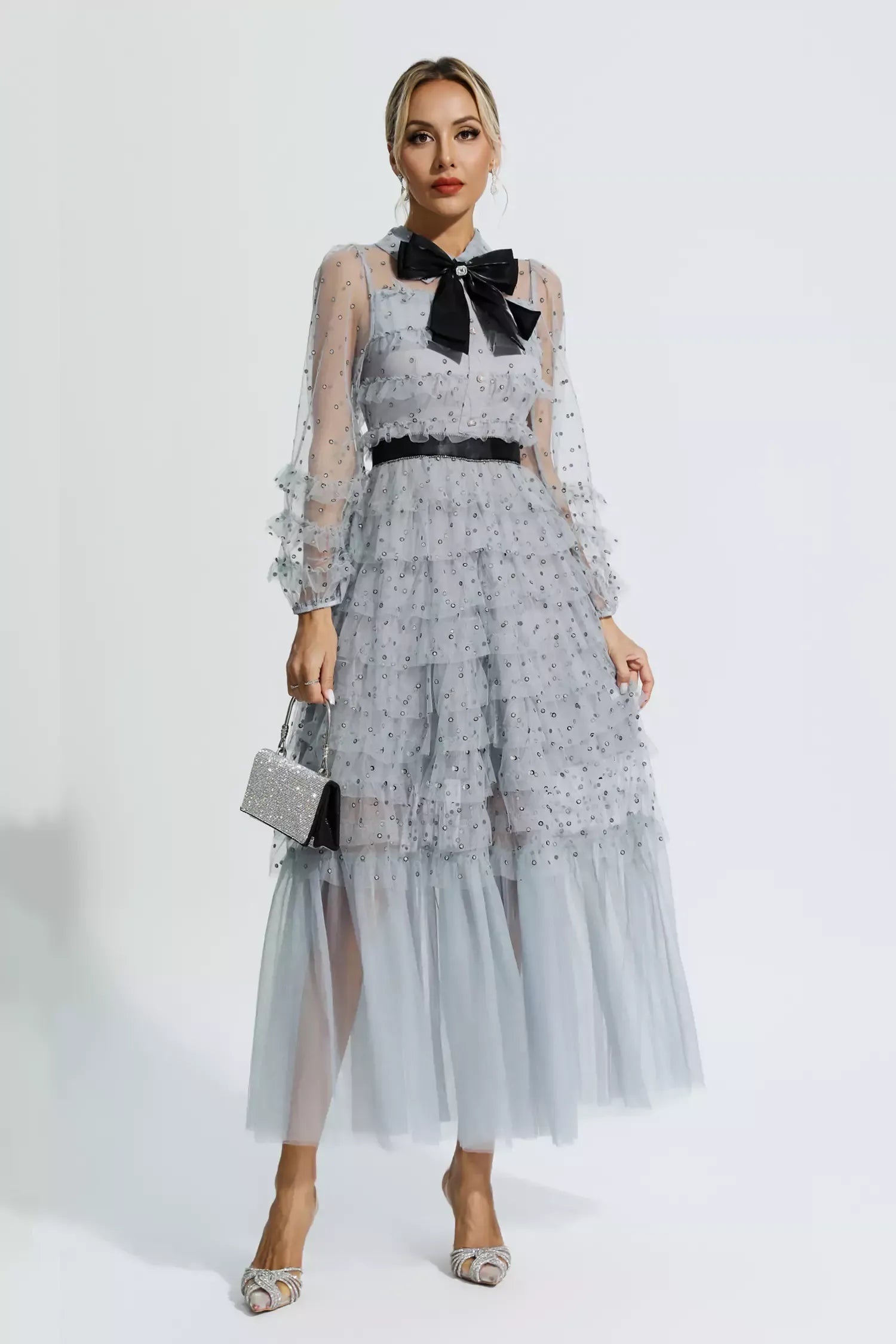 Puantiyeli Maxi Elbise