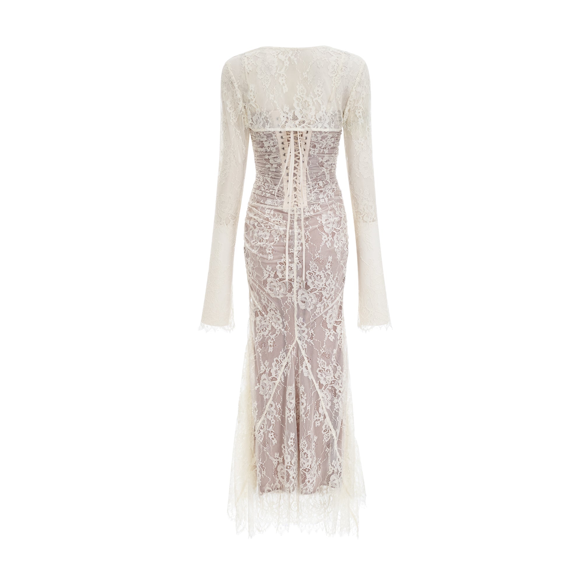 Valérie çiçekli dantel örgü maksi elbise